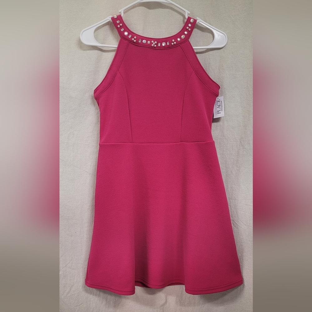 New The Children's Place Party Holiday Dress Girls Sz 12 Barbie Pink Gem details